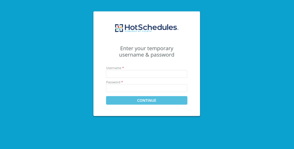 HotSchedules Login Site- Tech Preview