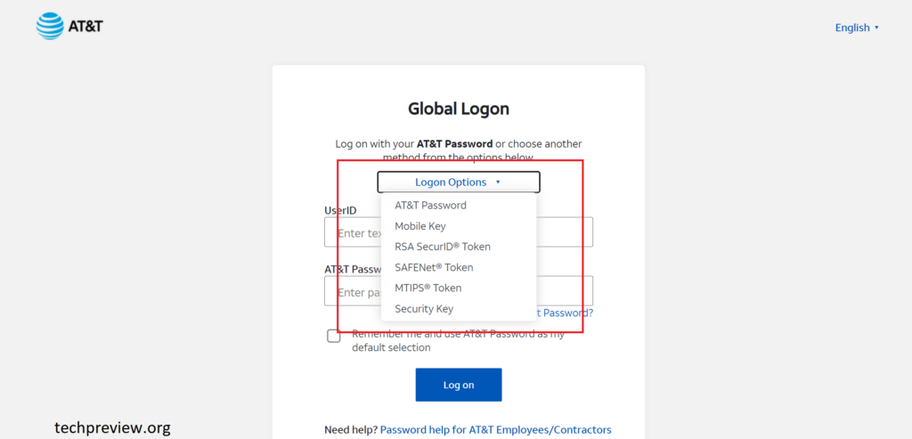 ATT My Results HR Access Log-on Option