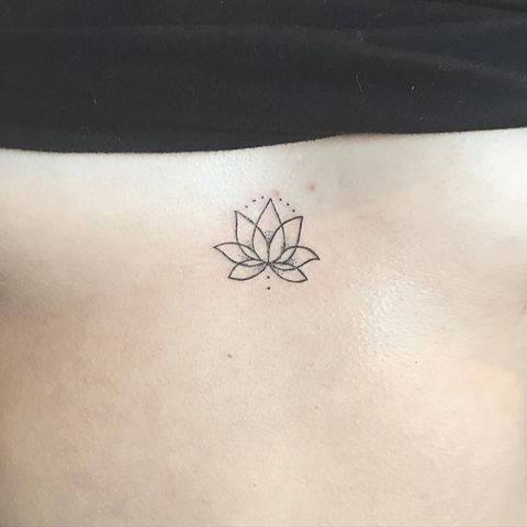 Sternum tattoo of Lotus symbol