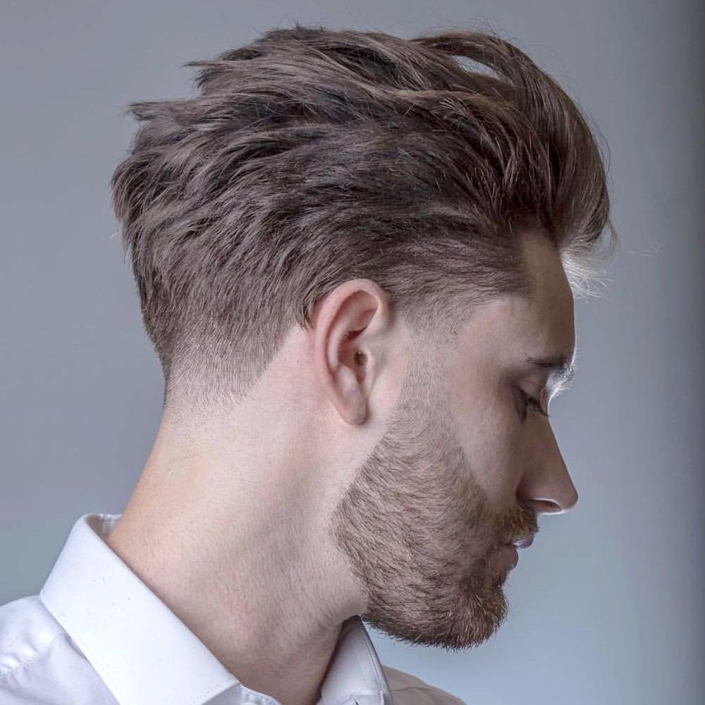 Quiff Hairstyle Men With Scissor Fade Sides