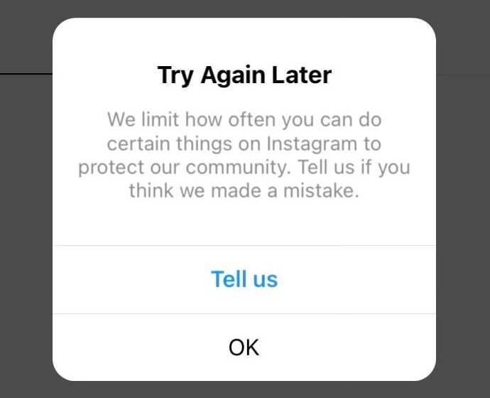 We Limit How Often On Instagram Error 