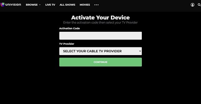 Activate Univision on Different Streaming Devices on https //univision.com/activate