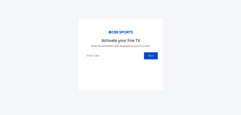 CBS sports app activation code