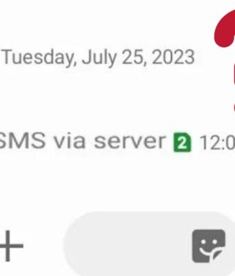 What does "Sent as SMS via server" mean?