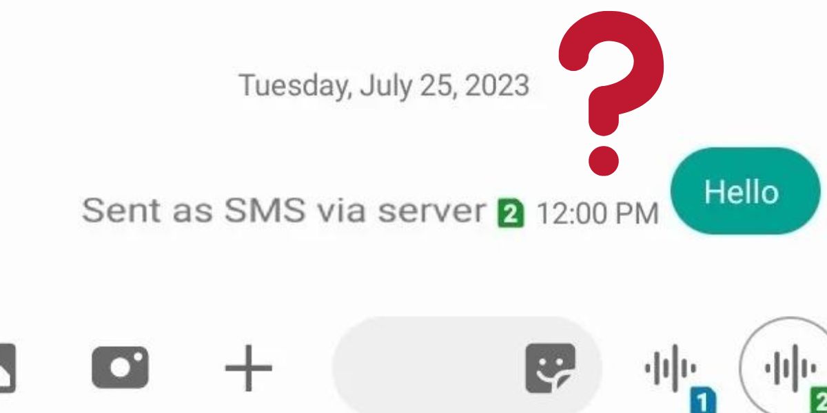 What does "Sent as SMS via server" mean?