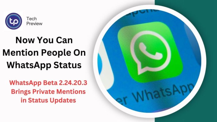 WhatsApp Beta 2.24.20.3 for Android Adds Secret Mentions in Status Updates