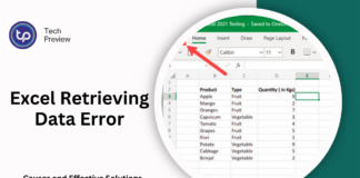 Excel Retrieving Data Error