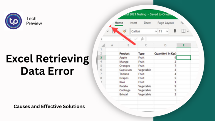 Excel Retrieving Data Error